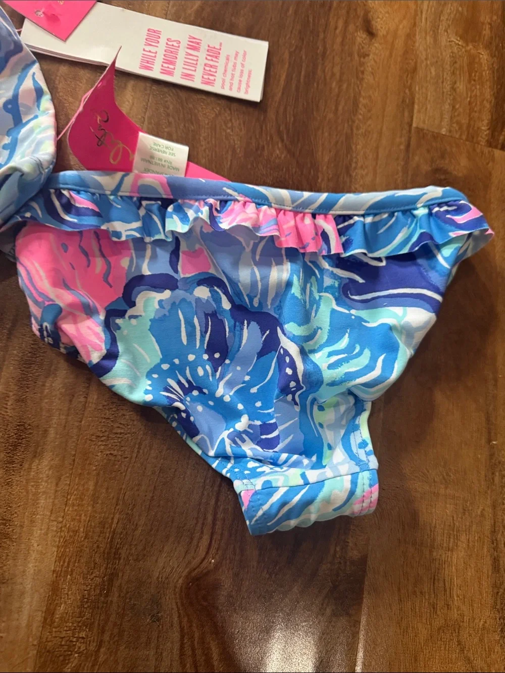 Lilly Pulitzer Girls' Blue, Pink & Mint Tropical Tankini Set size 4 NWT’s